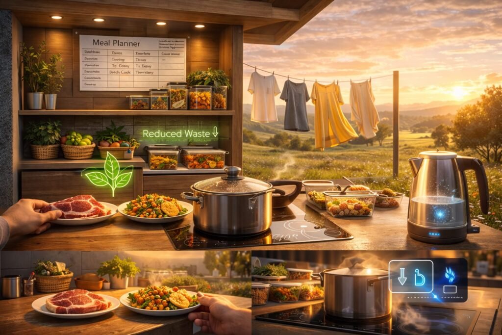 Micro Sustainability Habits to Reduce Carbon Footprint food and kitchen