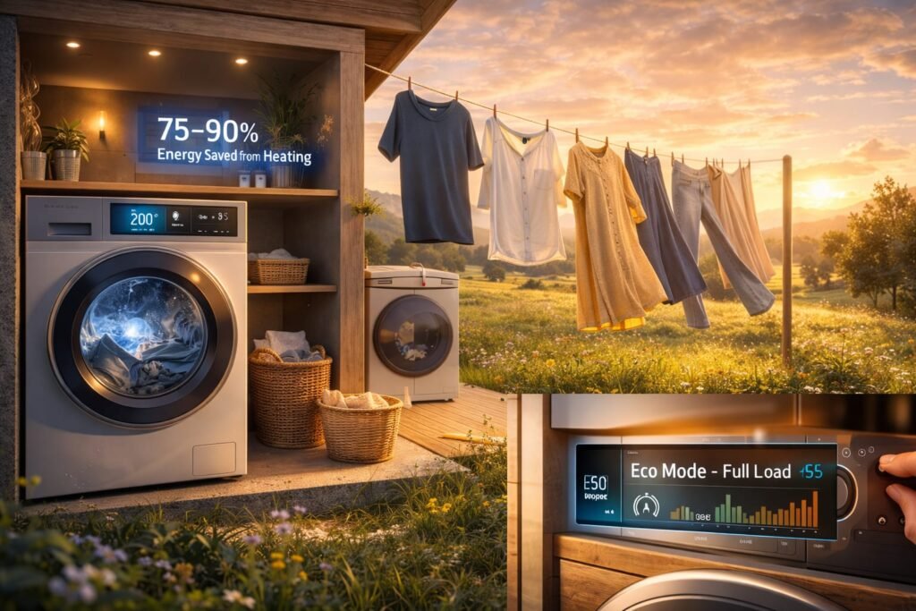 Micro Sustainability Habits to Reduce Carbon Footprint laundry and clothing