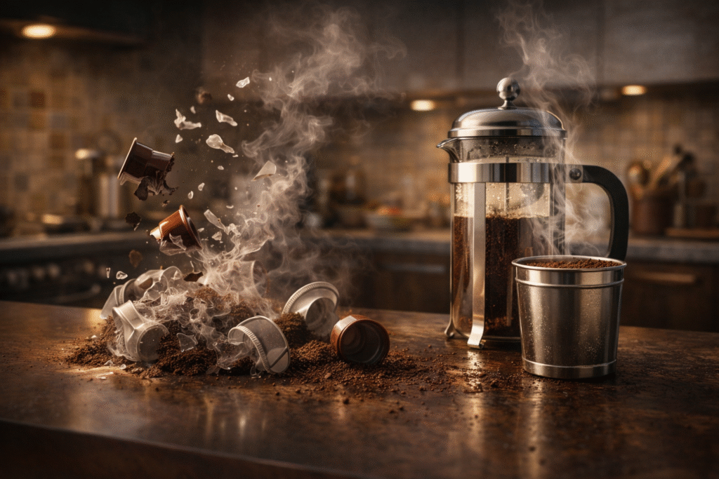 french press & steel filters