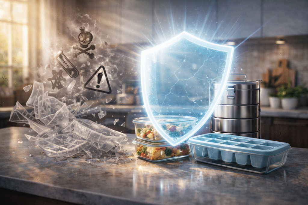 glass or stainless steel containers