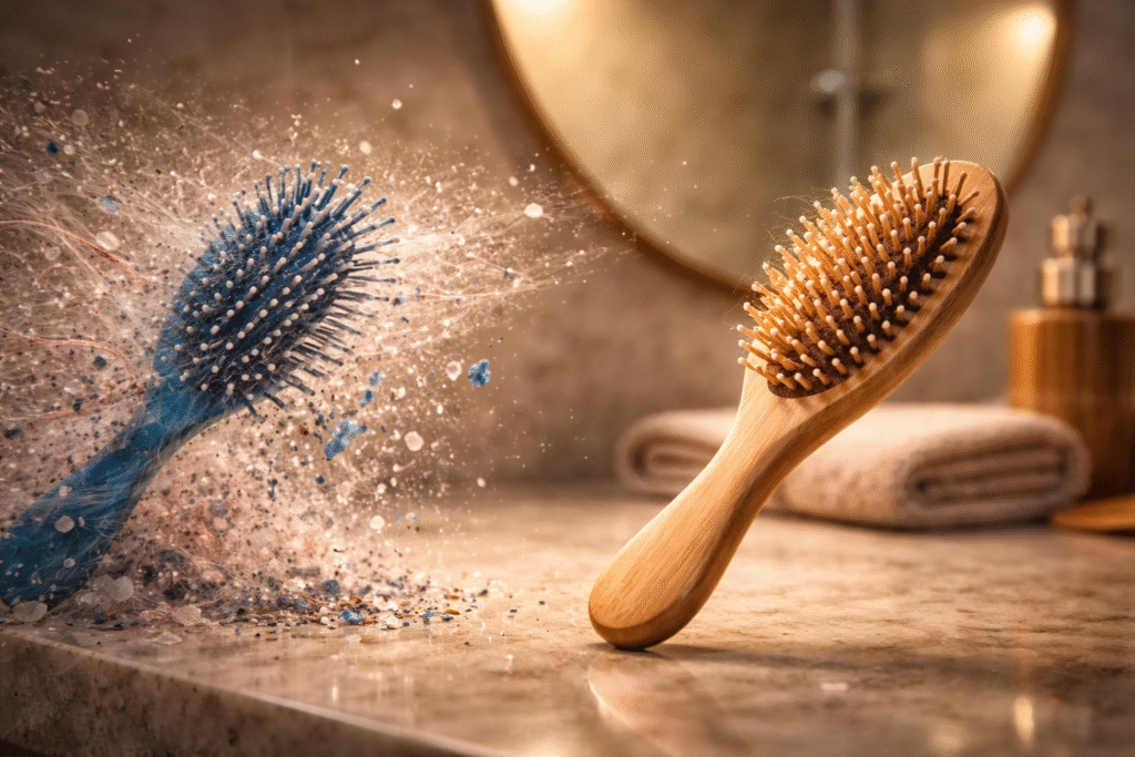 wooden hairbrush