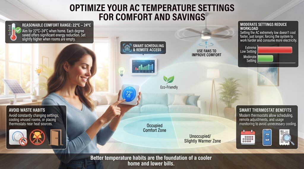 10 Proven Ways to Reduce Your AC Energy Bills in the GCC optimize ac temp. set.