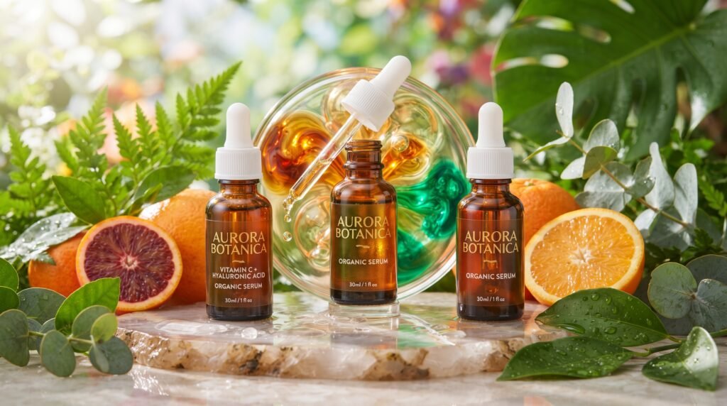 skincare serum bottles