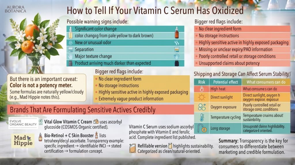 Organic Serums Decoded: Which Natural Actives Are Actually Stable? vitamin c serum oxidized